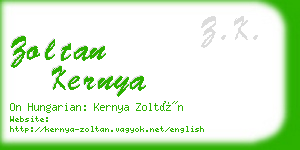 zoltan kernya business card